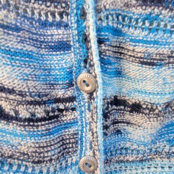 Nic + Zoe Crochet Multicolor Blue Cardigan Sweater Size PS - Picture 5 of 9